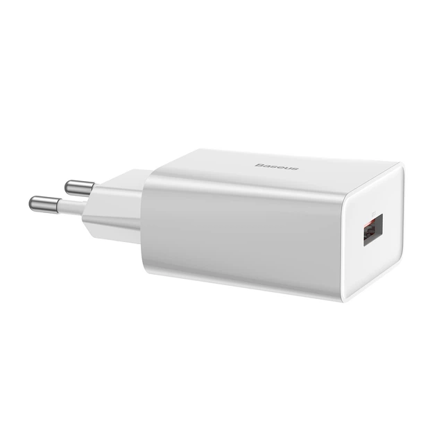 Мережевий зарядний пристрій Baseus Speed Mini QC Single U QC3.0 18W USB 3A Білий - Фото 3 Мережевий зарядний пристрій Baseus Speed Mini QC Single U QC3.0 18W USB 3A Білий - зображення 3