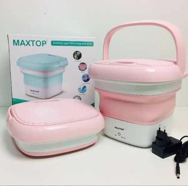 Портативна силіконова складна пральна машинка 2 в 1 з відром Maxtop ...