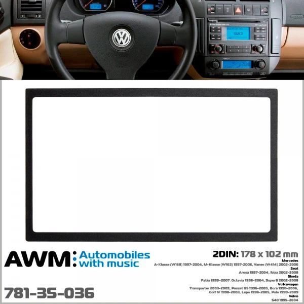 Переходная рамка для автомобилей Volkswagen, Skoda, Mercedes AWM 781-35-036 - изображение 2