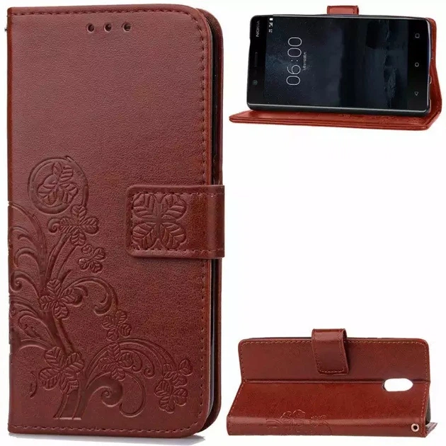 Чехол Clover для Nokia 3 / TA-1032 Книжка кожа PU с визитницей коричневый - Фото 1 Чехол Clover для Nokia 3 / TA-1032 Книжка кожа PU с визитницей коричневый - изображение 1
