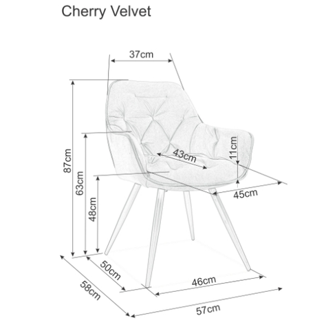 Крісло м'яке зі спинкою Signal Cherry Velvet Bluvel 4215 (кориця, вельєт) - зображення 2