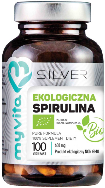 Харчова добавка Myvita Silver Спіруліна 100% Bio 100 капсул (5903021591203) - зображення 1