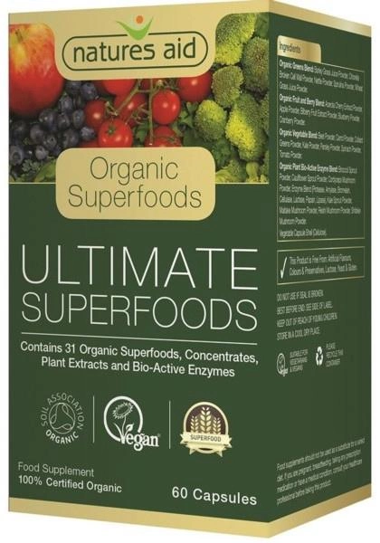 Харчова добавка Natures Aid Organic Ultimate Superfood 60 капсул (5023652392069) - зображення 1