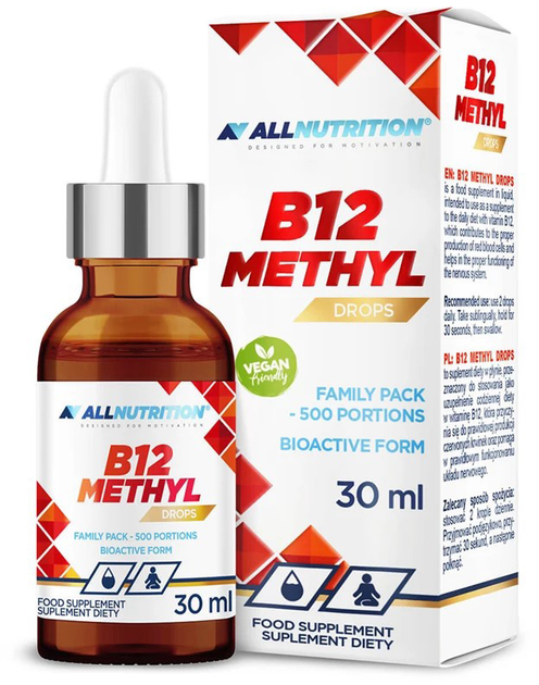 Allnutrition Witamina B12 Methyl 30 ml Drops (5902837742663) - obraz 1