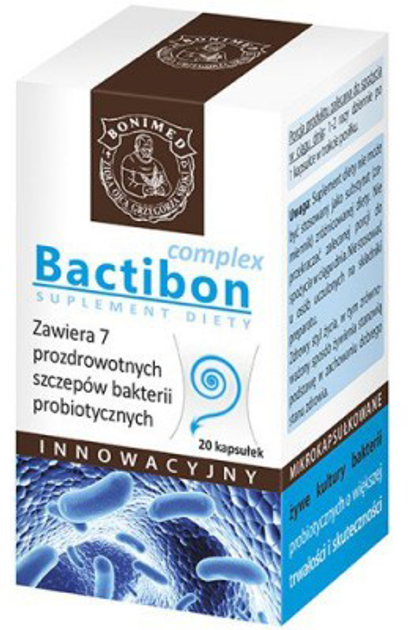 Харчова добавка Bonimed Bactiobon Complex 20 капсул Пробіотики (5906395039098) - зображення 1