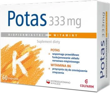 Харчова добавка Colfarm Калій 333 мг 60 капсул Серцево-судинна система (5901130354412) - зображення 1