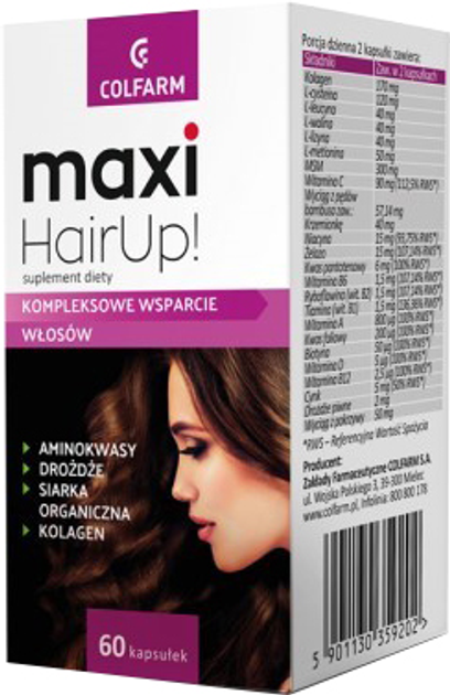 Харчова добавка Colfarm Maxi Hairup! Комплексна підтримка волосся (5901130359202) - зображення 1