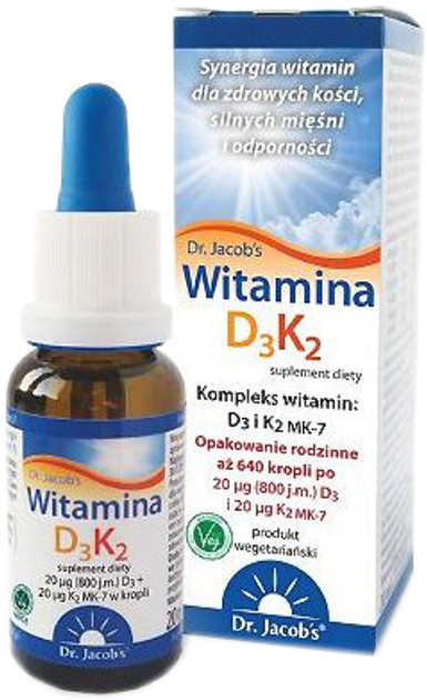 Dr Jacobs Witamina D3K2 20 ml (4041246502367) - obraz 1