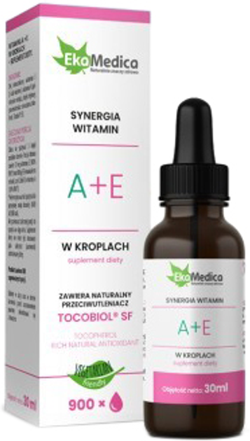 Ekamedica Witaminy A E Krople 30 ml (5902709520184) - obraz 1