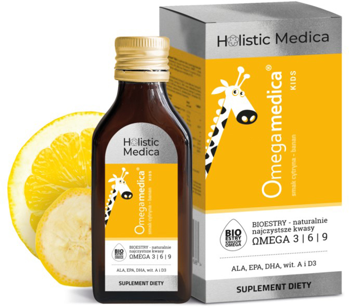 Харчова добавка Flc Omegamedica KIDS Лимон-Банан 100 мл (5904139436097) - зображення 1
