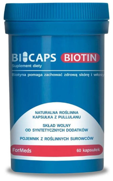 Харчова добавка Formeds Bicaps Biotin 60 капсул Волосся Шкіра Нігті (5903148620497) - зображення 1