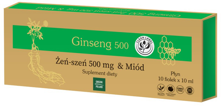 Ginseng Poland Ginseng 500 Żeńszeń & Miód 10x10 (6917207181682) - obraz 1