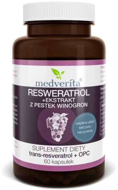 Харчова добавка Medverita Resveratrol OPC 60 капсул Виноградні кісточки (5905669084291) - зображення 1