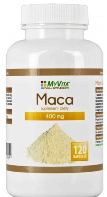 Suplement diety Myvita Maca 400 mg 120 kapsułek wzmacnia i odżywia (5905279123434) - obraz 1