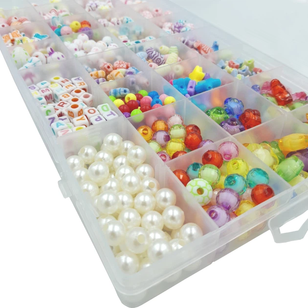 Детский набор бусин для творчества DIY Beads Set 750 предметов в кейсе - изображение 4