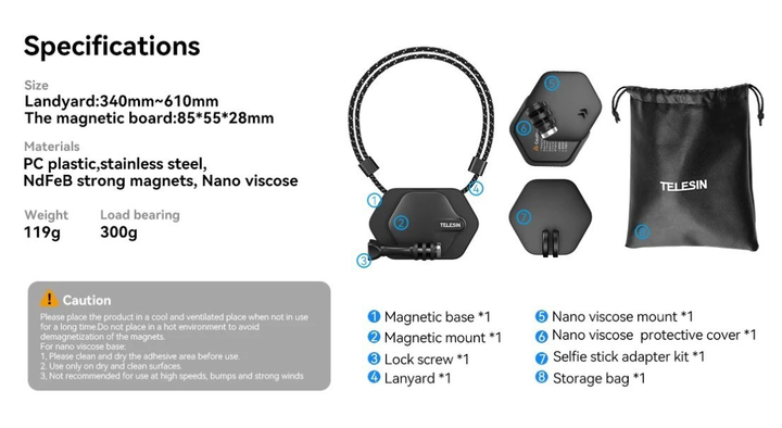 Магнитное крепление на шею для экшн камер TELESIN (Neck Mount/Quick  Release) TE-MMK-001 – фото, отзывы, характеристики в интернет-магазине  ROZETKA от продавца: Boa
