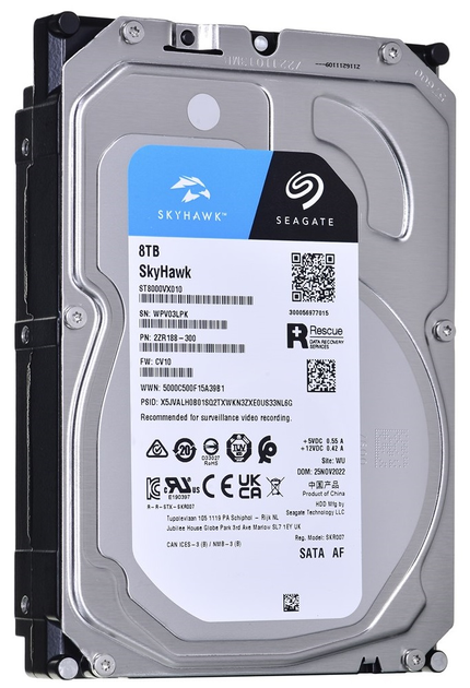 Жорсткий диск Seagate SkyHawk 8TB 5400rpm 256MB ST8000VX010 3.5 SATA III - зображення 2