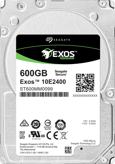 Жорсткий диск Seagate Exos 10E2400 10K HDD 600GB 10000rpm 256MB ST600MM0099 2.5" 512e/4Kn SAS - зображення 1