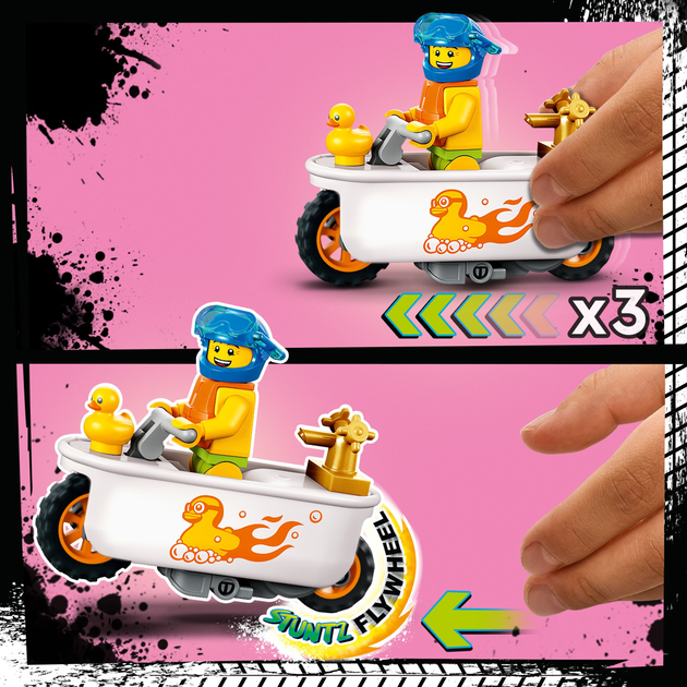 Zestaw klocków LEGO City Kaskaderski motocykl-wanna 14 elementów (60333)  - obraz 7