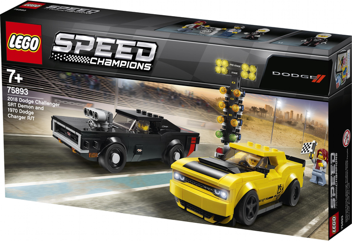 Zestaw klocków LEGO Speed Champions Cars 2018 Dodge Challenger SRT Demon oraz 1970 Dodge Charger R/T 478 elementów (75893) - obraz 4