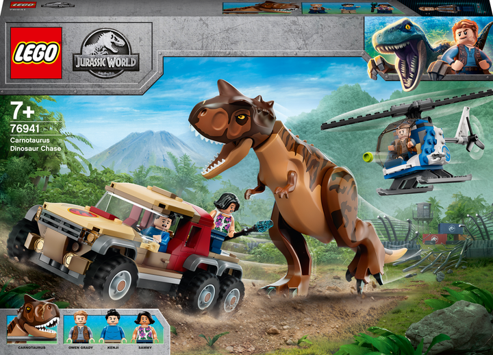 Zestaw klocków LEGO Jurassic World Pościg za karnotaurem 240 elementów (76941) - obraz 1