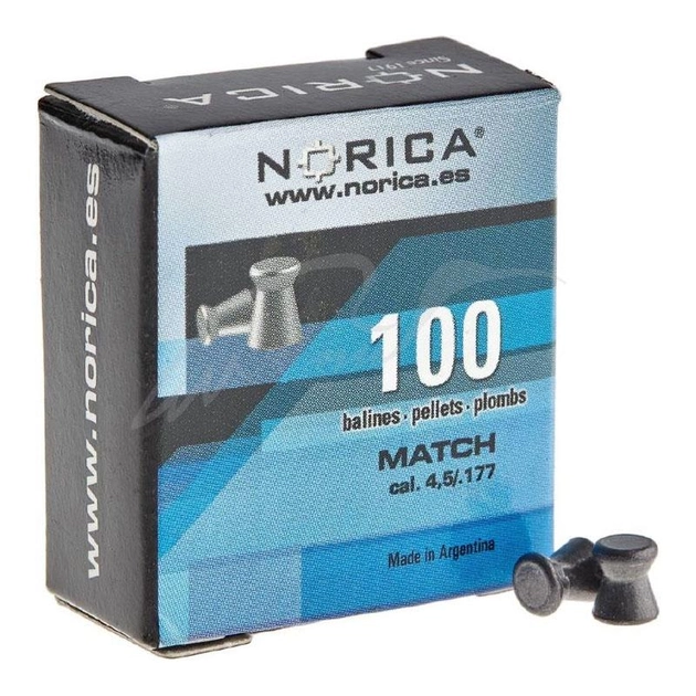 Пули для пневматики Norica Match (4.5мм, 0,48г, 100шт) - изображение 1