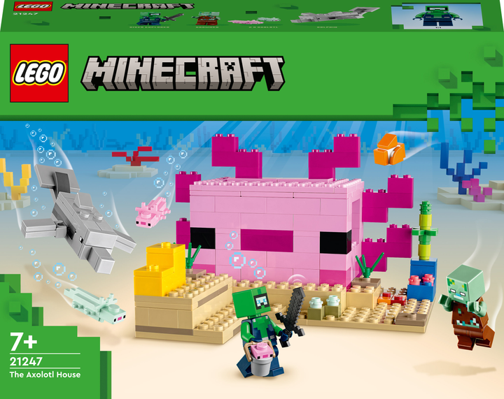 Zestaw klocków LEGO Minecraft Dom aksolotla 242 elementy (21247) - obraz 1
