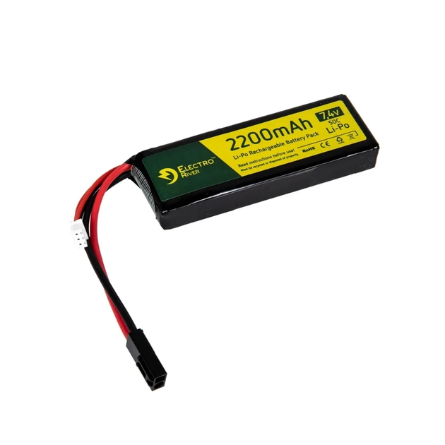Аккумулятор Electro River 7.4V 2200mAh LiPo 50C Battery Mini Tamiya 2000000133546 - изображение 1