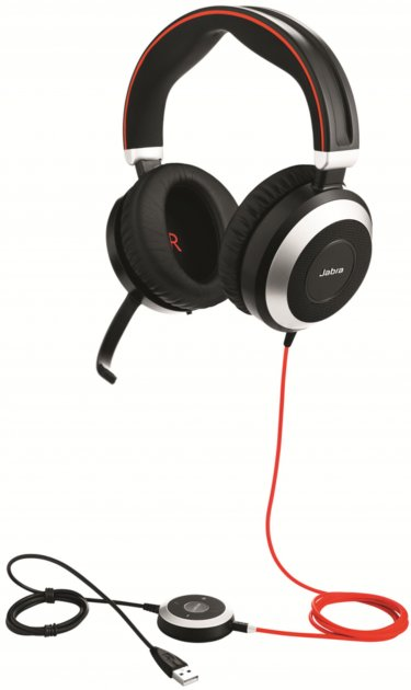 Навушники Jabra Evolve 80 Duo MS Black (7899-823-109) - зображення 1