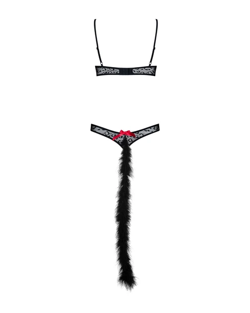 Еротичний костюм гепарду Obsessive Gepardina 3 pcs costume S/M, чорний, хутряне оздоблення, монокіні - Фото 6 Еротичний костюм гепарду Obsessive Gepardina 3 pcs costume S/M, чорний, хутряне оздоблення, монокіні - изображение 6