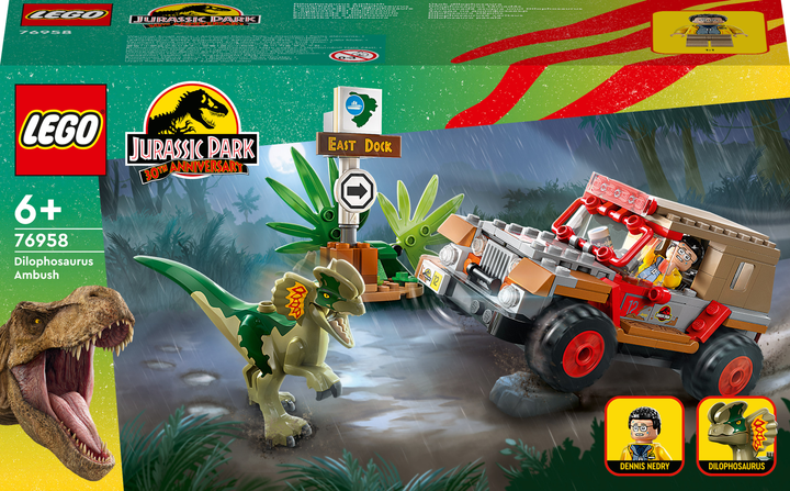 Zestaw klocków LEGO Jurassic World Zasadzka na dilofozaura 211 elementów (76958) - obraz 1
