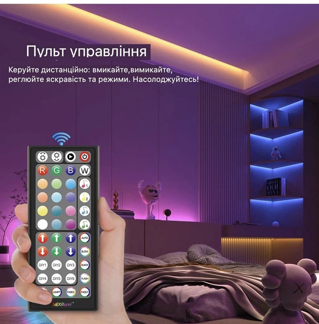 Светодиодная LED лента RGB 20 метров, SMD 3535, 24 В, Bluetooth, пульт и блок питания (SD101BB) - изображение 4