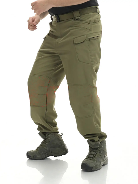 Тактичні утеплені штани Eagle PA-04 IX7 Soft Shell на флісі Olive Green L - зображення 1