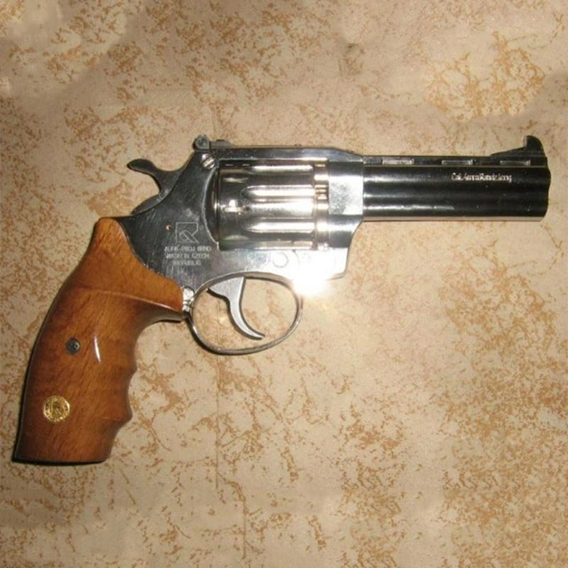 Револьвер під патрон Флобера Alfa 441 Classic (4.0", 4.0 мм), нікель-дерево - зображення 2