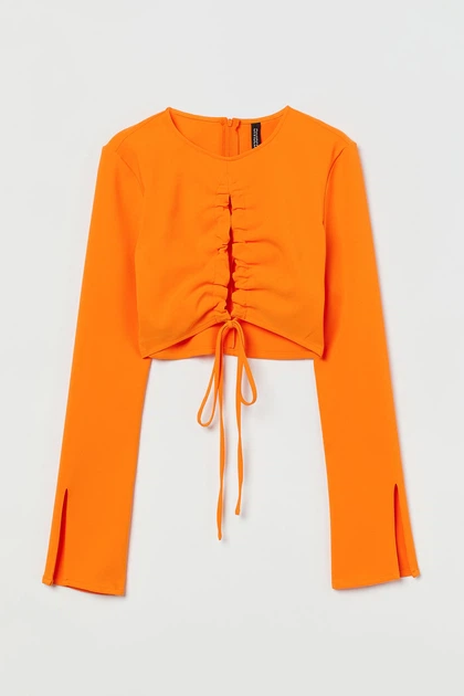 Блуза H&M 060996367_orange XS Оранжевый - изображение 2