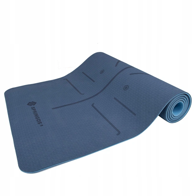 Коврик (мат) для йоги и фитнеса Springos TPE 6 мм YG0012 Blue/Sky Blue - изображение 7