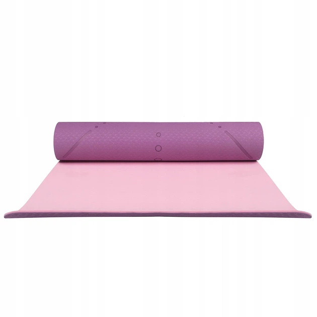 Коврик (мат) для йоги та фітнесу Springos TPE 6 мм YG0015 Purple/Pink - изображение 8