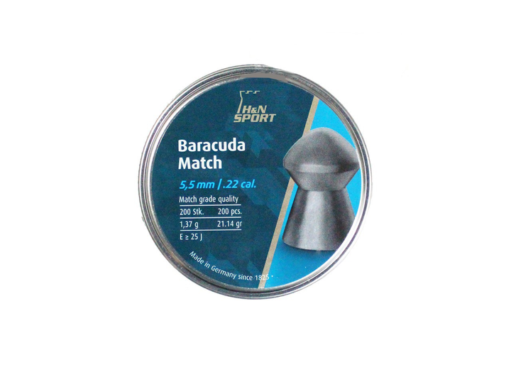 Пули H&N Baracuda Match 5.51мм, 1.37г, 200шт - изображение 2