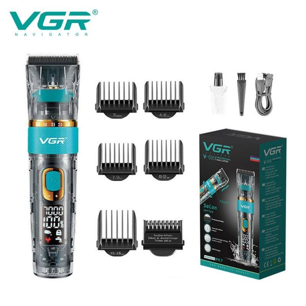 Профессиональная беспроводная машинка для стрижки VGR V-695 Salon series триммер для волос, бороды и усов - изображение 10