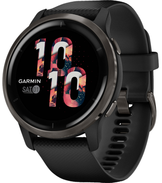 Спортивний годинник Garmin Venu 2 Slate Bezel with Black Case and Silicone Band (010-02430-11) - зображення 1