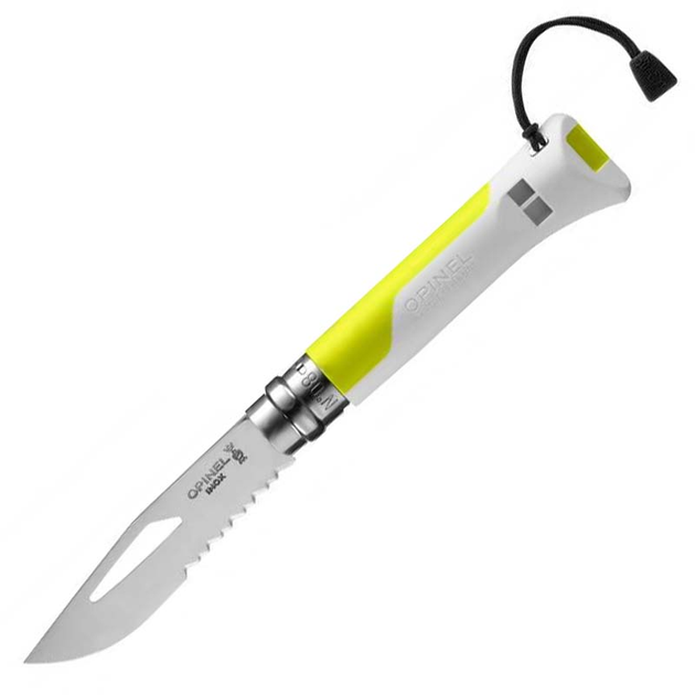 Нож складной Opinel №8 Outdoor полусеррейтор (длина: 192мм, лезвие: 85мм), люм. желтый - изображение 1