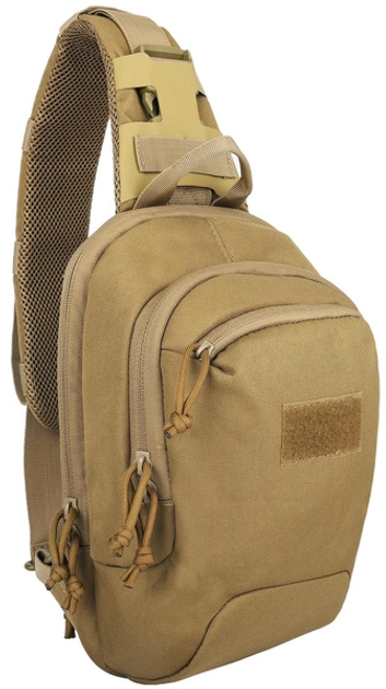 Тактична сумка нагрудна Multicam KMS-6 на блискавці з трьома кишенями Койот - зображення 2