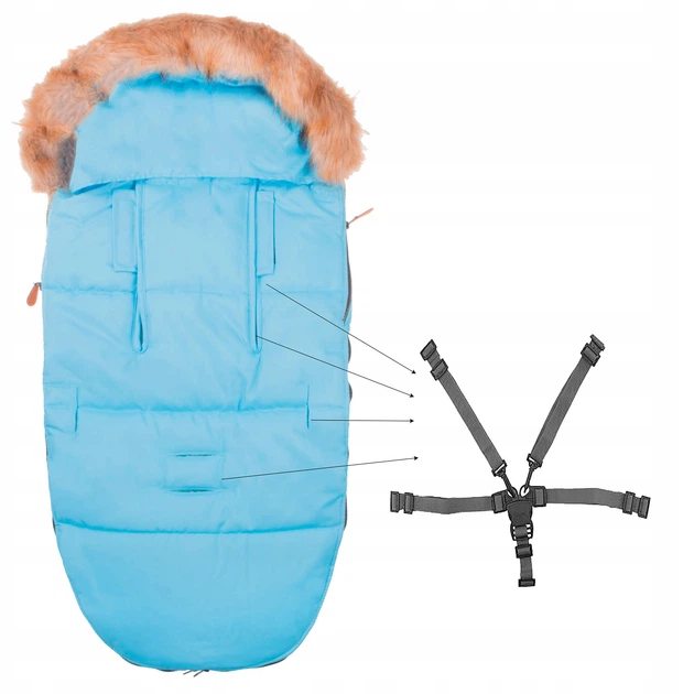Детский конверт для коляски, санок 4 в 1 Springos SB0015 Sky Blue - изображение 6