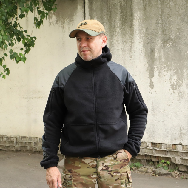 Флісова тактична куртка з капюшоном Шерман чорний розмір 50 (926) - изображение 2