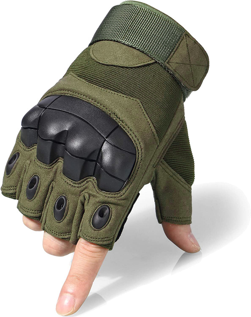 Перчатки тактические короткопалые с защитой костяшек Зевс UAD Олива L - изображение 2