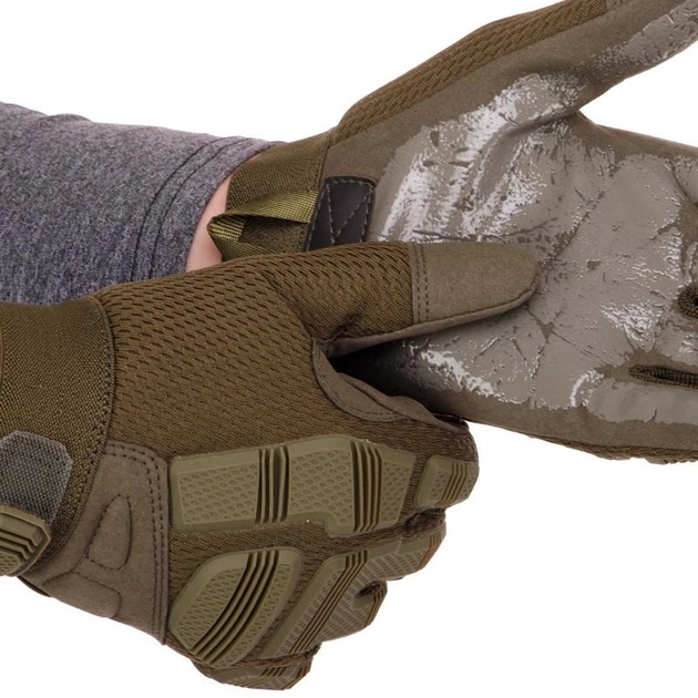 Рукавички тактичні із закритими пальцями SP-Sport BC-8799 розмір: XL Колір: Оливковий - изображение 2
