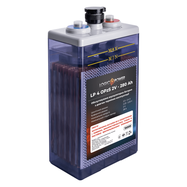 Акумуляторна батарея LogicPower LP 40OPzS 2V - 280 Ah - Фото 2 Акумуляторна батарея LogicPower LP 40OPzS 2V - 280 Ah - изображение 2