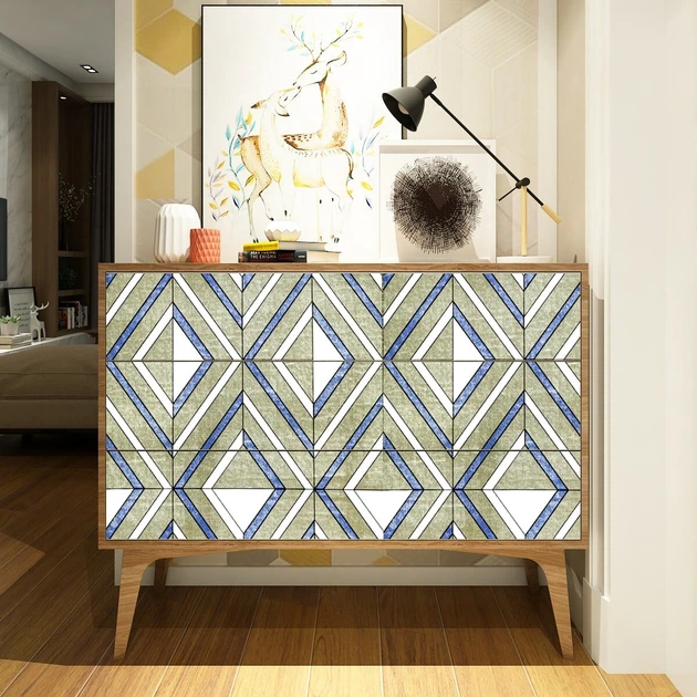 Самоклеюча плівка Sticker Wall SW-00001256 Василькові ромби 0,45х10м - зображення 5