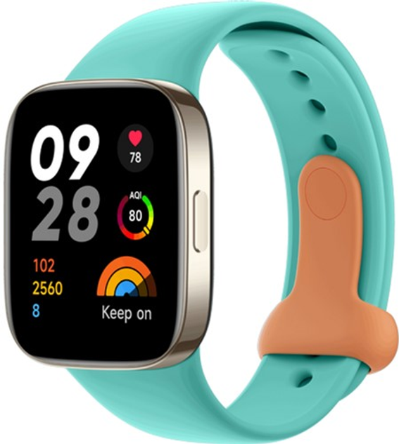 Pasek Xiaomi do Xiaomi Redmi Watch 3 Silicone Strap Aqua Blue (6941812708132) - obraz 2