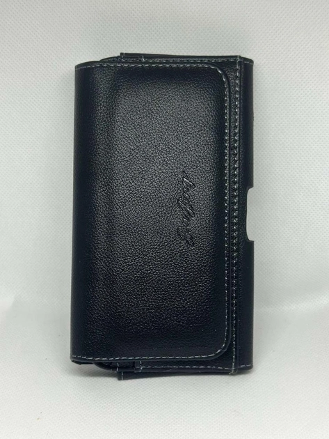 Чехол на ремень, пояс кобура поясной кожаный c карманами для телефона, черный (KG-8922) - изображение 1